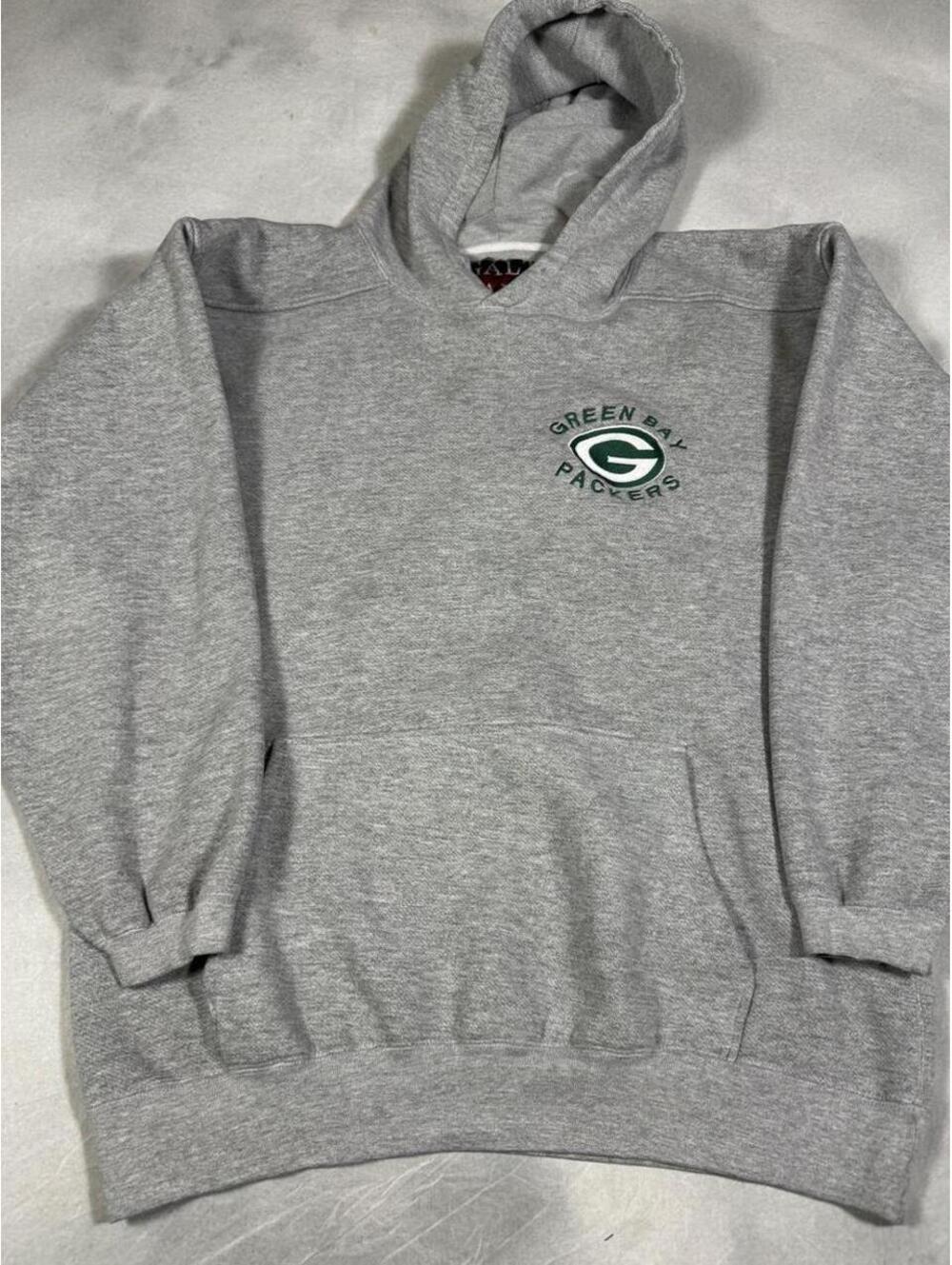 Vintage 90s Green Bay Packers Galt Sand Gray Embroidered Logo Hoodie Large